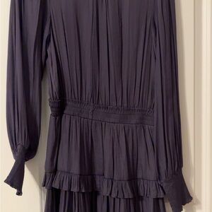 Pink Lily- Elegant Dark Navy Women's Dress